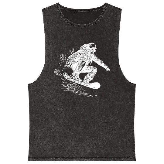 Snowboarding Jump Style Crass Snowboard Move Mineral Wash Tank Tops