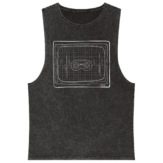 Heart Beat Game Mineral Wash Tank Tops