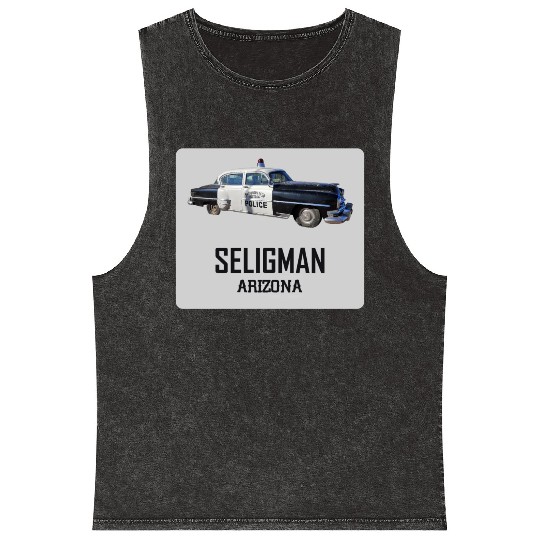 Old car city of Seligman in Arizonna, US Route 66 Mineral Wash Tank Tops