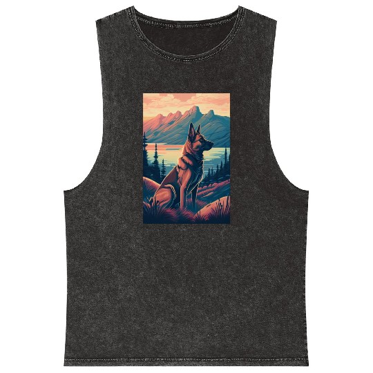 Belgian Malinois Nature Mineral Wash Tank Tops