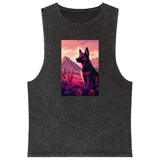 Belgian Malinois Nature Mineral Wash Tank Tops