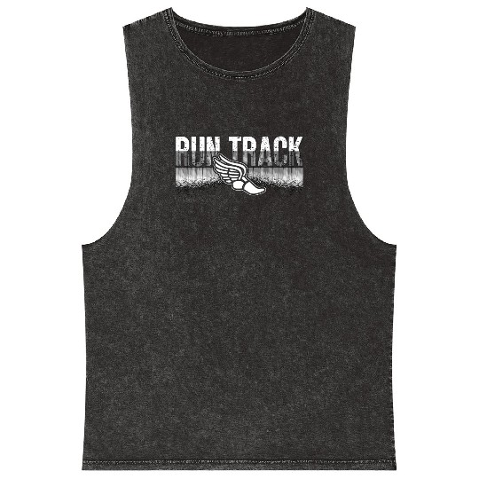 Track And Field Run Track Loves Running Athletic Mineral Wash Tank Tops
