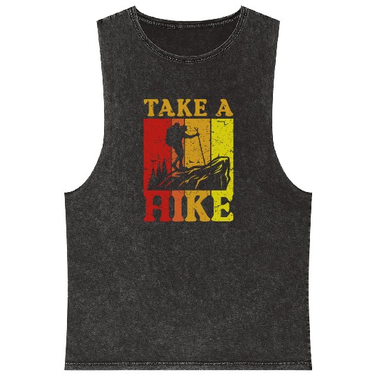 Take a Hike Wanderlust Hiker Hiking Mountains Mineral Wash Tank Tops