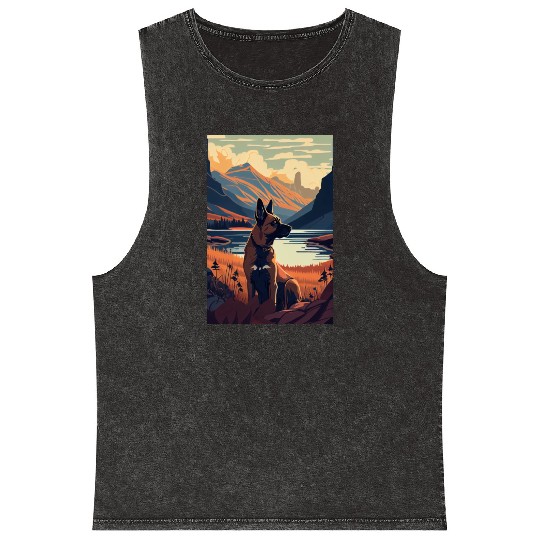 Belgian Malinois Nature Mineral Wash Tank Tops