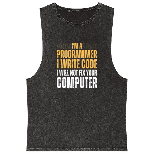 Computer Science Programmer Saying For Men Women Mineral Wash Tank Tops