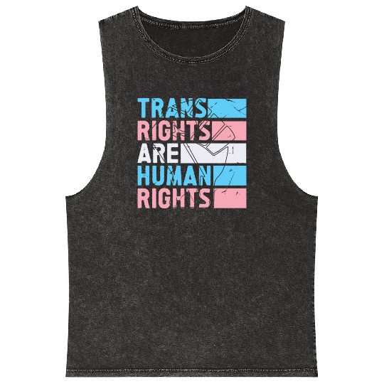 Trans Rights Are Human Rights Support LGBT Pride Mineral Wash Tank Tops