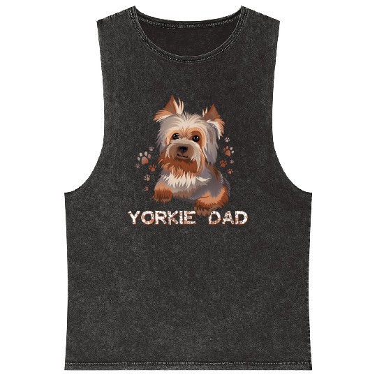 Yorkie Dad Mineral Wash Tank Tops
