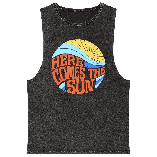 Here comes the sun Mineral Wash Tank Tops