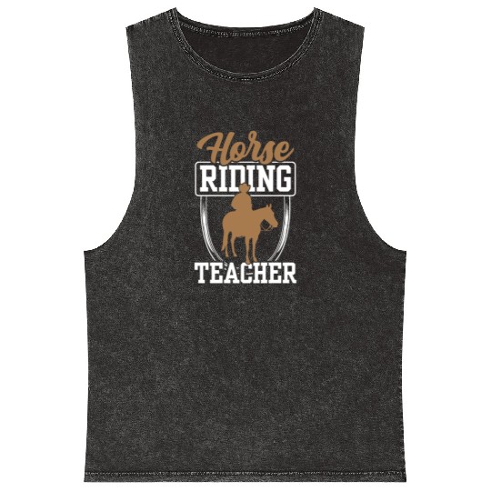 Horse Riding Teacher Equestrian Rider Lover Mineral Wash Tank Tops