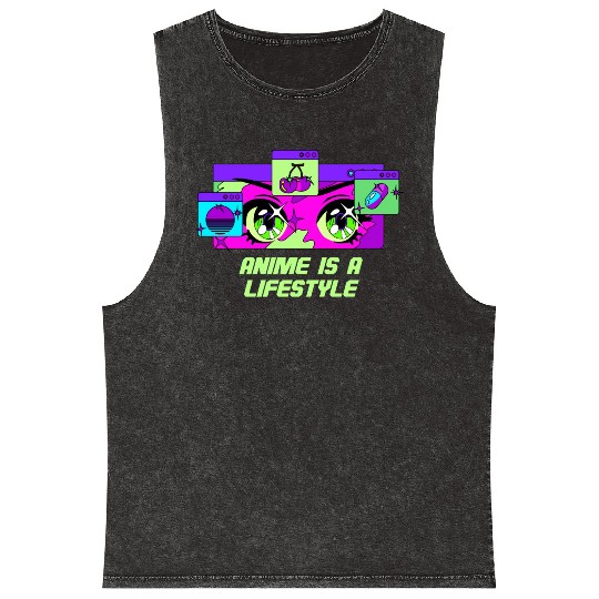 Anime Is a Lifestyle Japanese Kawaii Japan Cute An Mineral Wash Tank Tops