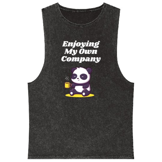 Enjoying My Own Company Sarcastic Introvert Sarcas Mineral Wash Tank Tops