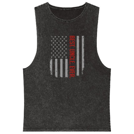 Mens Best Uncle Ever US American Flag Gift For Fat Mineral Wash Tank Tops