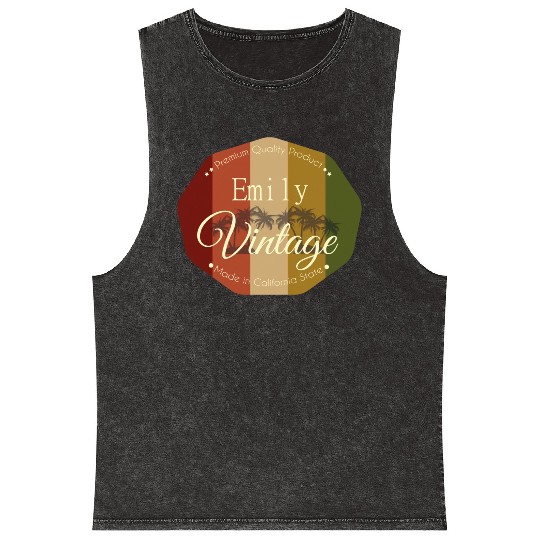 Emily Vintage Design Mineral Wash Tank Tops