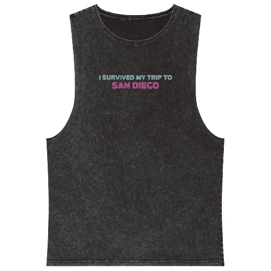 I Survived My Trip to SAN DIEGO Travel Mineral Wash Tank Tops