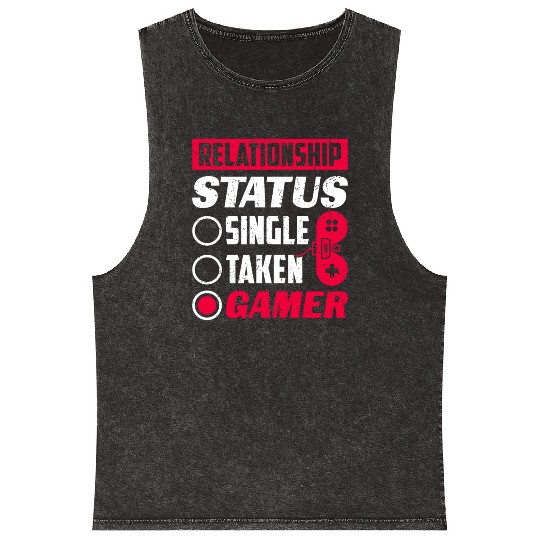 Relationship Status Gamer Lover Gaming Video Game Mineral Wash Tank Tops