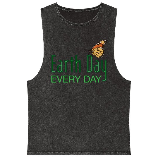 Earth Day Butterfly Mineral Wash Tank Tops