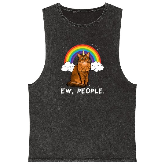 Rainbow Somali Ew People Unicorn Cat Mineral Wash Tank Tops