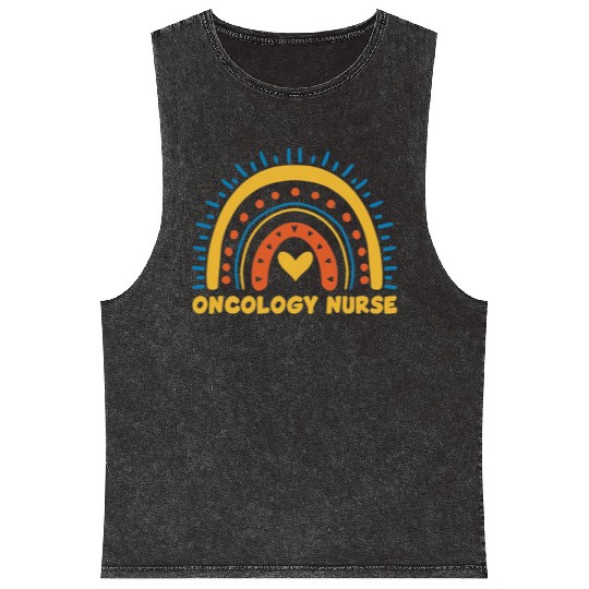 Great Oncology Nurse Rainbow RN Nurses Team Mineral Wash Tank Tops