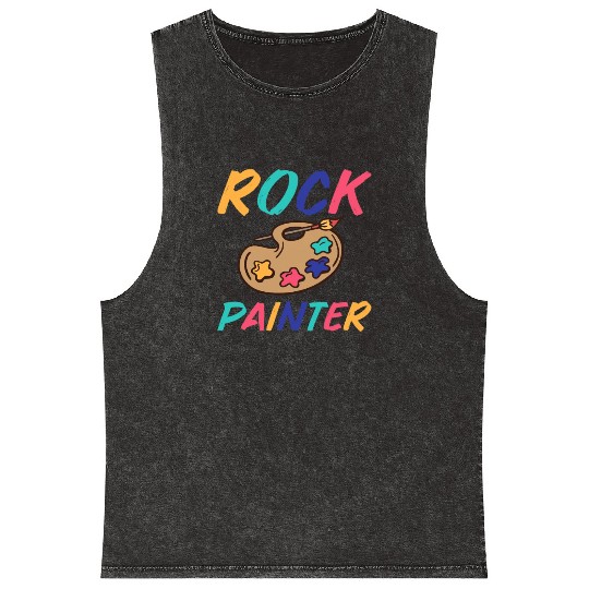 Great Rock Painter Outfit Rock Painting Lovers Mineral Wash Tank Tops