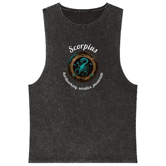 Scorpius Zodiac Sign Scorpio Astronomy Mineral Wash Tank Tops