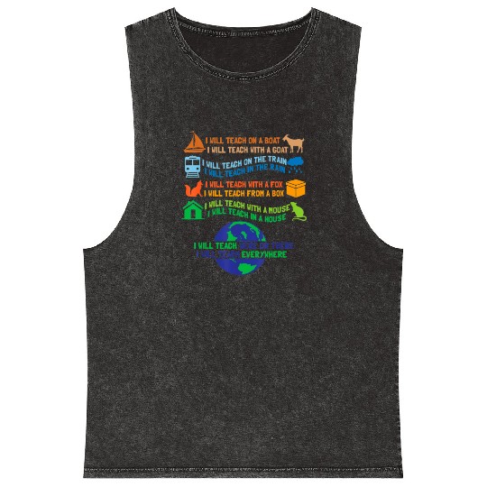 I will Teach on a Boat A Goat I Will Teach Mineral Wash Tank Tops