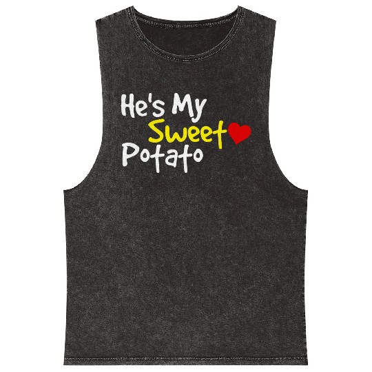 He s My Sweet Potato Funny Thanksgiving Couples Mineral Wash Tank Tops