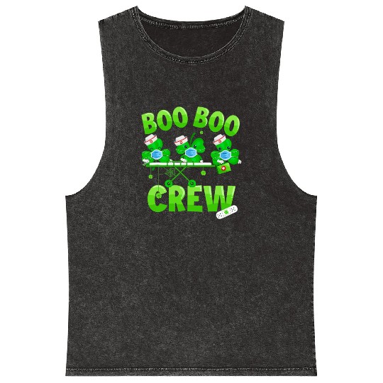 Boo Boo Crew Nurse St Patricks Day Shamrock Mineral Wash Tank Tops