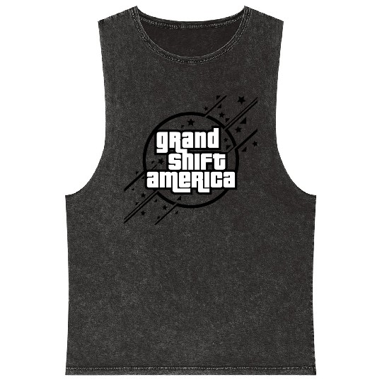 Unique Gta Parody Grand Shift America Mineral Wash Tank Tops