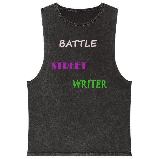 BATTLE STREET WRITER Mineral Wash Tank Tops