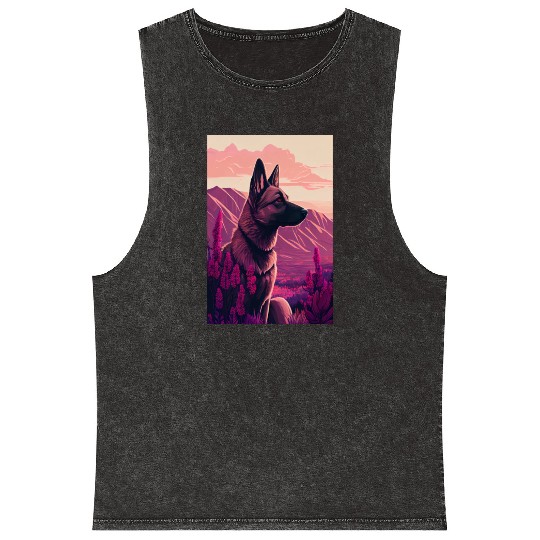 Belgian Malinois Nature Mineral Wash Tank Tops