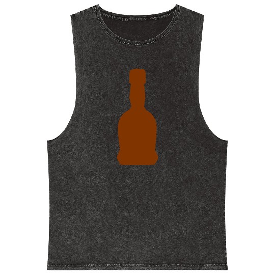Liquor Bottle Vector Single Color Mineral Wash Tank Tops