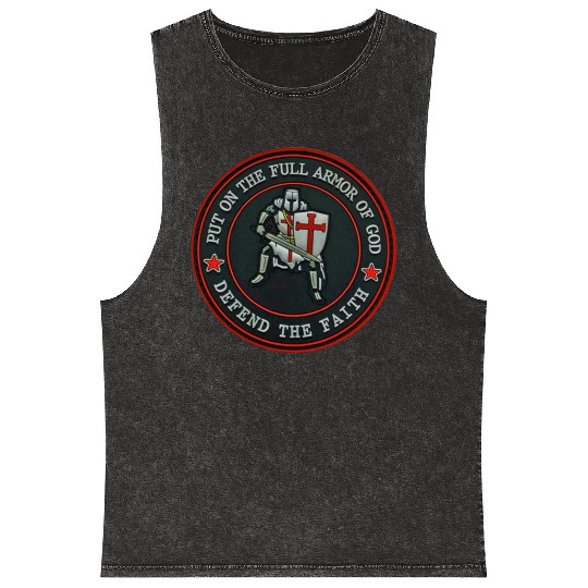 Armor Of God Defender Of Faith Mineral Wash Tank Tops
