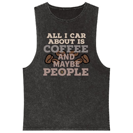 Coffee Mineral Wash Tank Tops