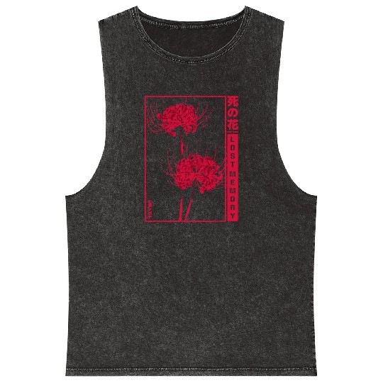 Lost Memory - red spider lily Mineral Wash Tank Tops