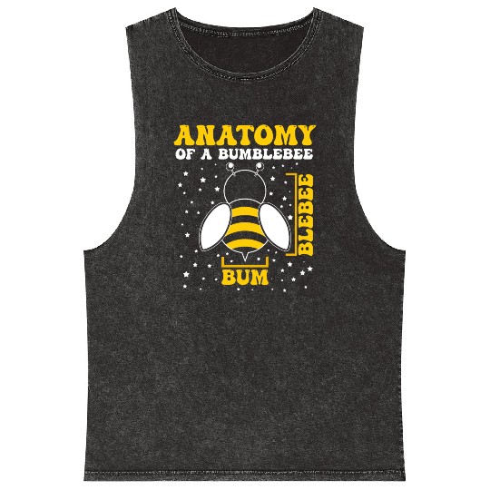 Anatomy of a Bumblebee Bee Lover Gift Mineral Wash Tank Tops