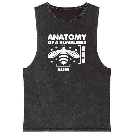 Anatomy of a Bumblebee Bee Lover Gift Mineral Wash Tank Tops