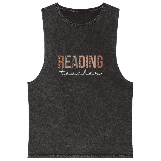Reading Teacher Leopard Appreciation For Women For Mineral Wash Tank Tops