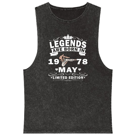 Karate Fighter Fighter Birthday May 1978 MMA Mineral Wash Tank Tops