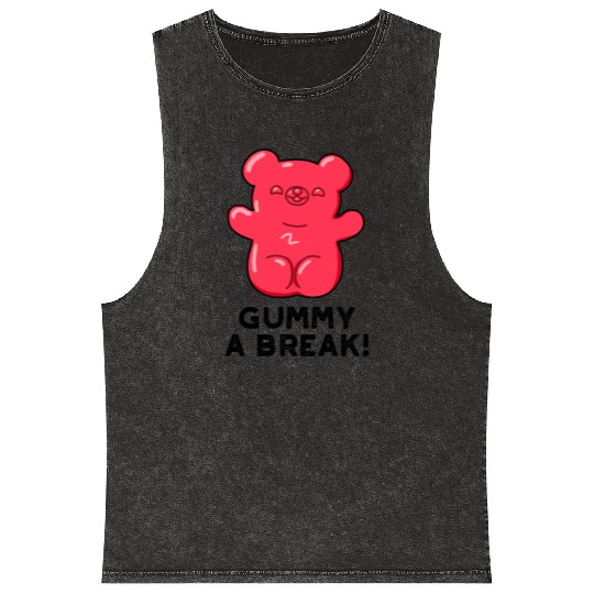Gummy A Bread Cute Candy Mineral Wash Tank Tops