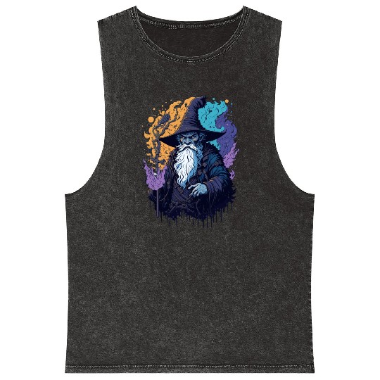 black wizard Mineral Wash Tank Tops
