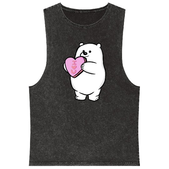 Valentine s Day Polar Bear Mineral Wash Tank Tops