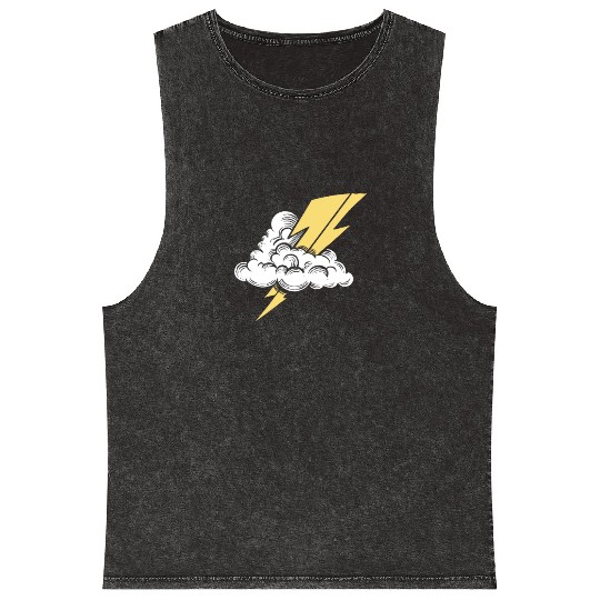 Lightning Bolt Mineral Wash Tank Tops