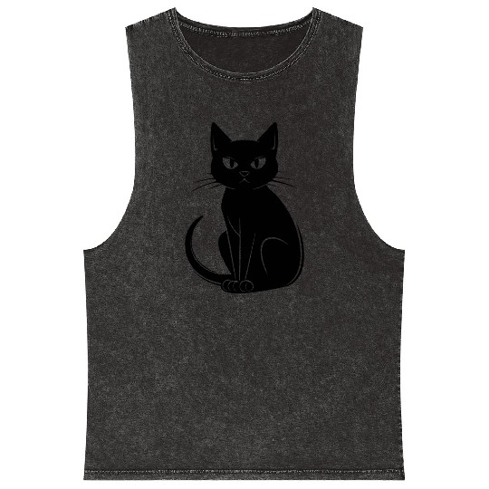 Cat Kitten Feline Meow Mineral Wash Tank Tops