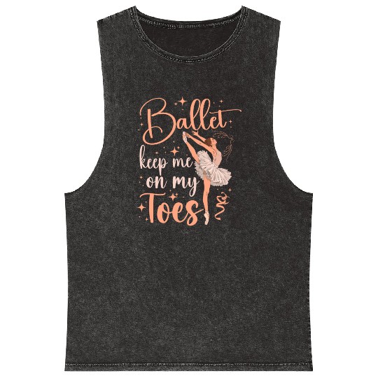 Ballet Dancer Dance Girl Ballerina Mineral Wash Tank Tops