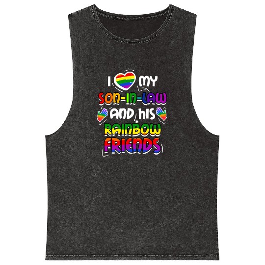 I Love My Son In Law And His Rainbow Friends Mineral Wash Tank Tops