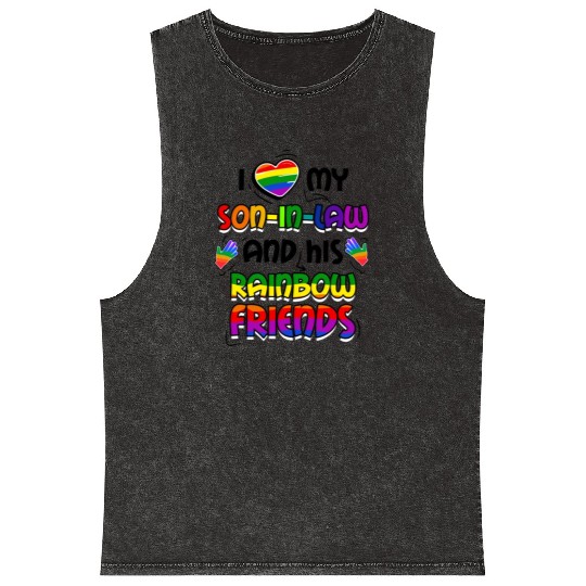 I Love My Son In Law And His Rainbow Friends LGBT Mineral Wash Tank Tops