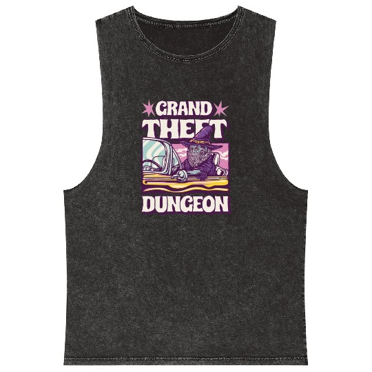 Grand Theft Dungeon Mineral Wash Tank Tops