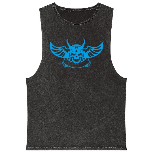 angry bird skull Mineral Wash Tank Tops