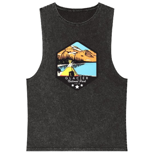 Glacier national park Mineral Wash Tank Tops