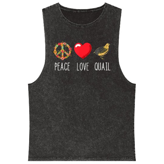 Quail Love Peace Quail Birds Lover Japanese Quail Mineral Wash Tank Tops